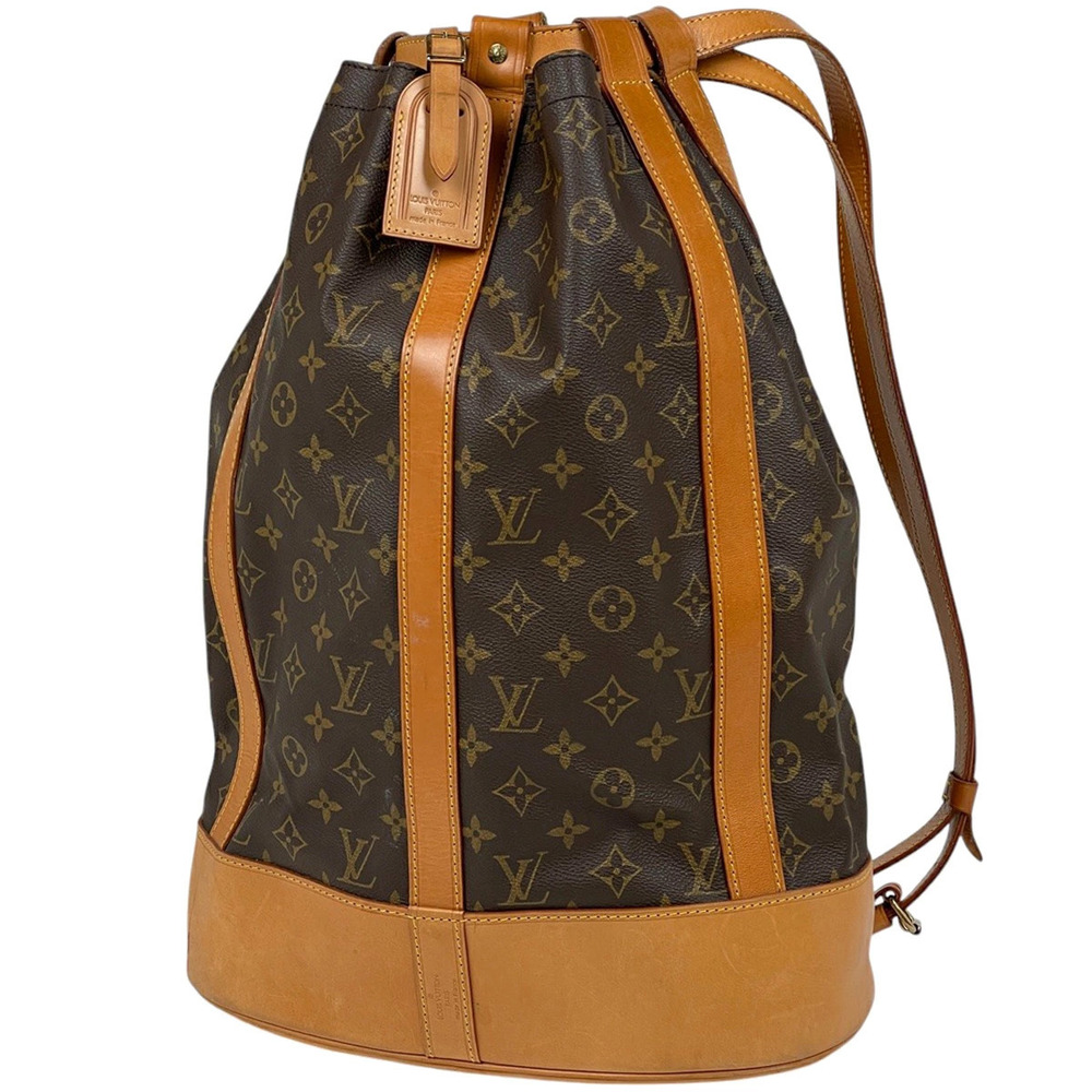 Louis Vuitton Randonee Shoulder Bag Drawstring Monogram Brown
